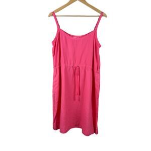 Eileen Fisher Womens Pink Organic Linen Dress Sleeveless Size Large Sun Resort